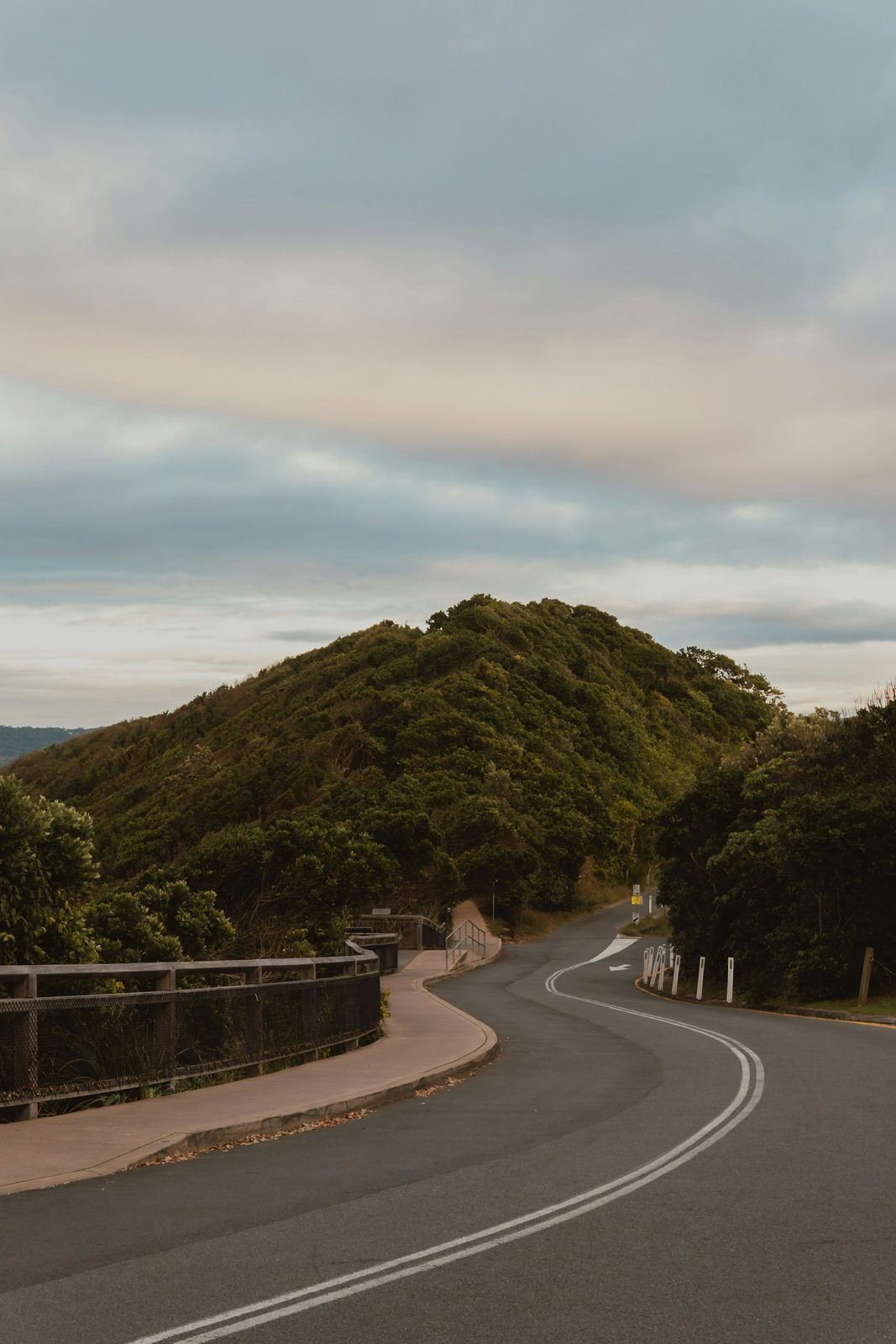 Winding hinterland road through green hills near Mudgeeraba on the Gold Coast